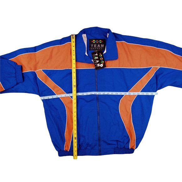 Vintage Team Apparel Jacket Orange Blue Colorblock 80s 90s New Men Large Lined - Picture 7 of 7